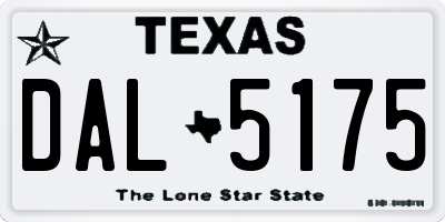 TX license plate DAL5175