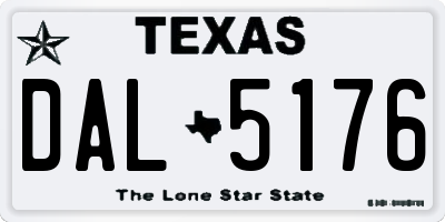 TX license plate DAL5176