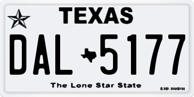 TX license plate DAL5177