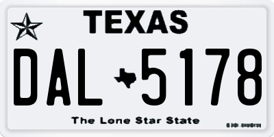 TX license plate DAL5178