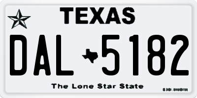 TX license plate DAL5182
