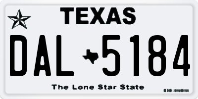 TX license plate DAL5184