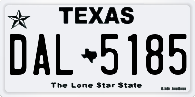 TX license plate DAL5185