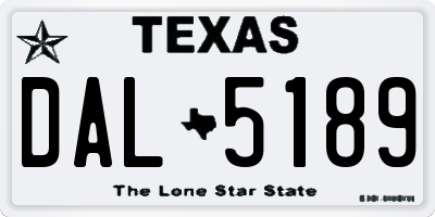 TX license plate DAL5189