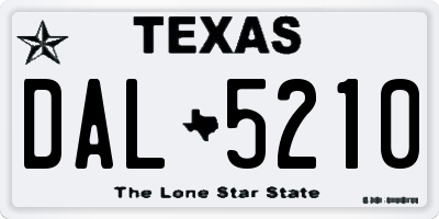 TX license plate DAL5210