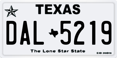 TX license plate DAL5219