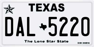 TX license plate DAL5220