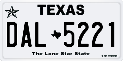 TX license plate DAL5221