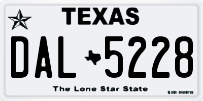 TX license plate DAL5228
