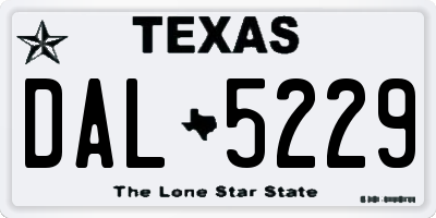 TX license plate DAL5229