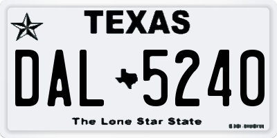 TX license plate DAL5240