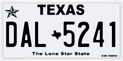 TX license plate DAL5241