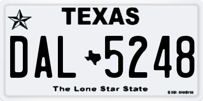 TX license plate DAL5248