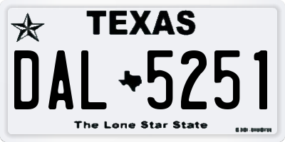 TX license plate DAL5251