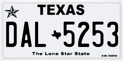 TX license plate DAL5253