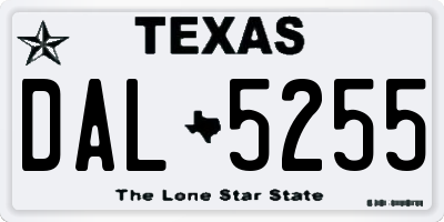 TX license plate DAL5255