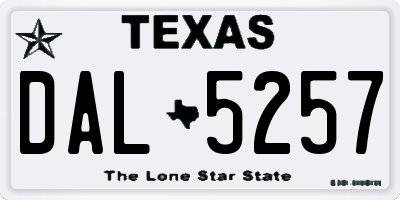 TX license plate DAL5257