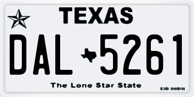 TX license plate DAL5261