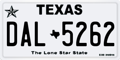 TX license plate DAL5262