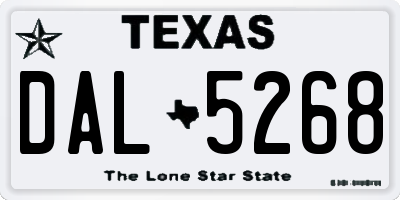 TX license plate DAL5268