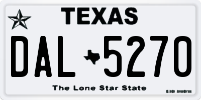 TX license plate DAL5270