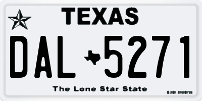 TX license plate DAL5271