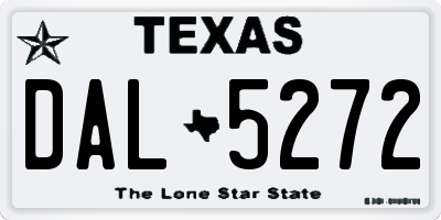 TX license plate DAL5272