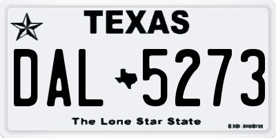 TX license plate DAL5273