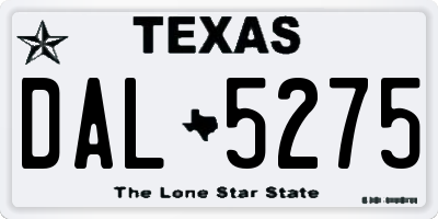TX license plate DAL5275