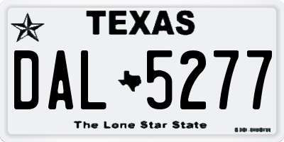 TX license plate DAL5277