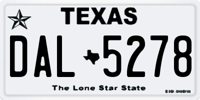 TX license plate DAL5278