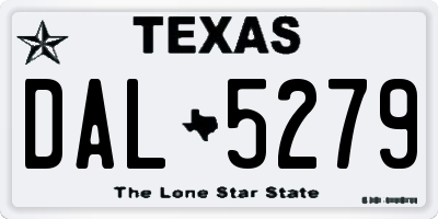 TX license plate DAL5279