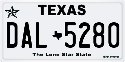 TX license plate DAL5280