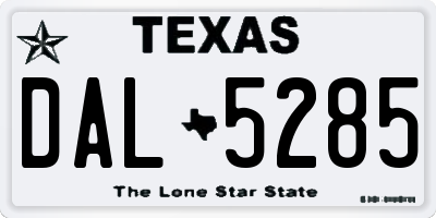 TX license plate DAL5285