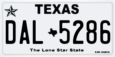 TX license plate DAL5286