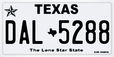 TX license plate DAL5288