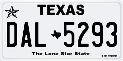 TX license plate DAL5293