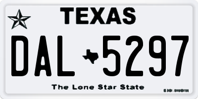 TX license plate DAL5297