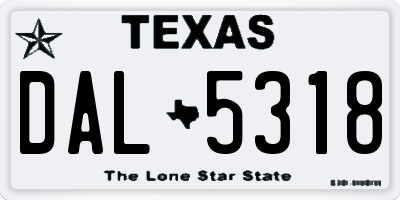 TX license plate DAL5318