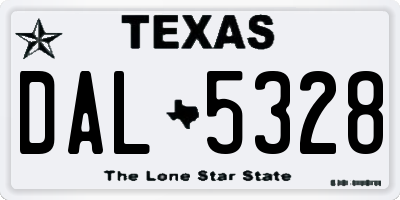 TX license plate DAL5328