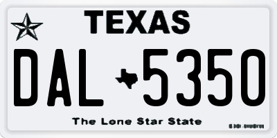 TX license plate DAL5350