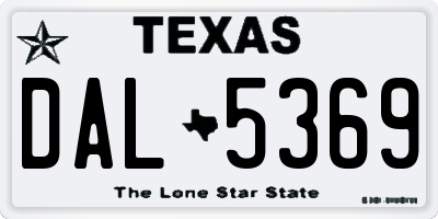 TX license plate DAL5369