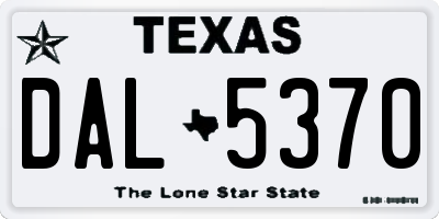 TX license plate DAL5370