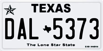 TX license plate DAL5373