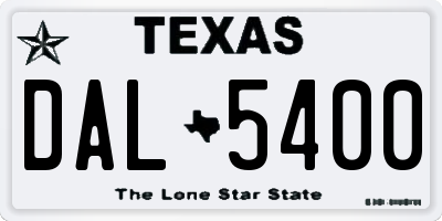TX license plate DAL5400