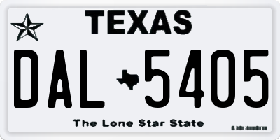 TX license plate DAL5405