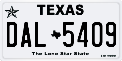 TX license plate DAL5409
