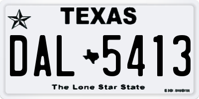TX license plate DAL5413