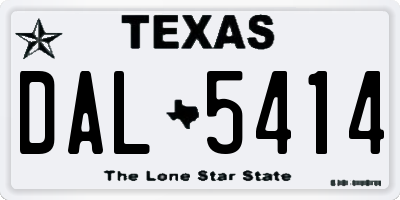 TX license plate DAL5414