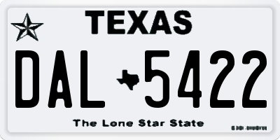 TX license plate DAL5422